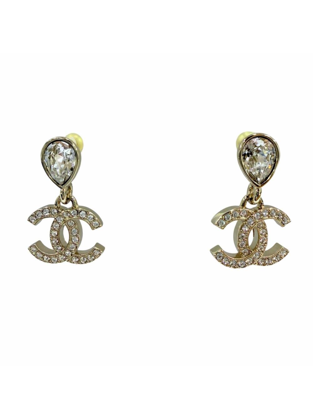 Chanel Cc Logo Earrings Metal Gold-Tone #371554C96B